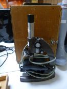 Microscope in Wooden Case
