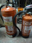 3L Water and 5L Foam Fire Extinguishers