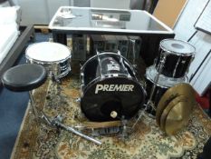 Premier Four Piece Drum Kit with Stool, Kick Pedal