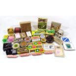 A quantity of various trade cards, Discworld Emporium and others, various modern tins to include