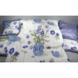 A Sanderson bed spread, with quilt, cushions, etc. king sized, (a quantity)