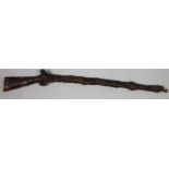 An early 19thC long barrelled rifle, Brown Bess type, found at sea off the Kent coast, with heavy