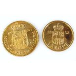 Two tokens, comprising a Nederlanden two and half Gulden coin, Beatrix Koningin Der Nederlanden,