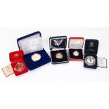 Various silver and other commemorative coins and medallions, comprising a HRH The Prince Of Wales