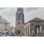 William Shone FRSA (20thC). St Giles And The Buttercross Pontefract, Yorkshire, watercolour, signed,