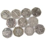 Various commemorative 50p coins, to include Beatrix Potter 1966-1948, Battle Of Britain 1940, VC