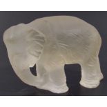 A frosted glass figure of an elephant.
