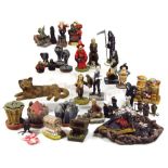 Various Clarecraft Discworld figures, to include Arnold Sideways, 11cm high, Grim Reaper style and