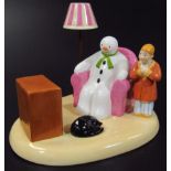 A Coalport Characters The Snowman figure, A Cold Night In, no. 130 of 500, printed marks beneath,