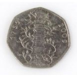 A Kew Gardens 50p coin, 1739-2009.