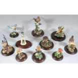 Various Country Artists animal figures, to include robin, 12cm high, blue tit, kingfisher,