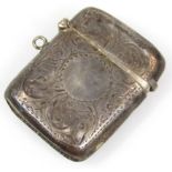 A George V silver vesta case, Birmingham assay, ½oz.