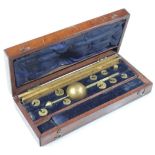 A 19thC Sykes hydrometer, by Joshua Young London, in a mahogany case, with titled central ivory