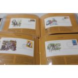 Various first day cover collection, stamps from many countries, in brown leather album, to include