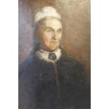 A J. Michaels (20thC). A Victorian lady quarter profile, oil on canvas, signed, 52cm x 41cms.
