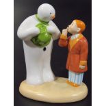 A Coalport Characters The Snowman figure group, Don't Wake Them, printed marks beneath, 12cm