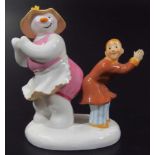 A Coalport Characters The Snowman figure, Dance The Night Away, printed marks beneath, 14cm high.