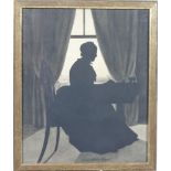 Kerr (Lady Louisa). A 19thC Silhouette of Lady Maria Keppel, mixed media, part cut out, etc.,