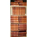 The Encyclopaedia Britannica, ninth and tenth editions, 34 vols, gilt tooled half red morocco,