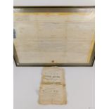Lincolnshire.- Saxilby. - A Gill Indenture relating to land in the Parish of Saxilby with c.10cm wax
