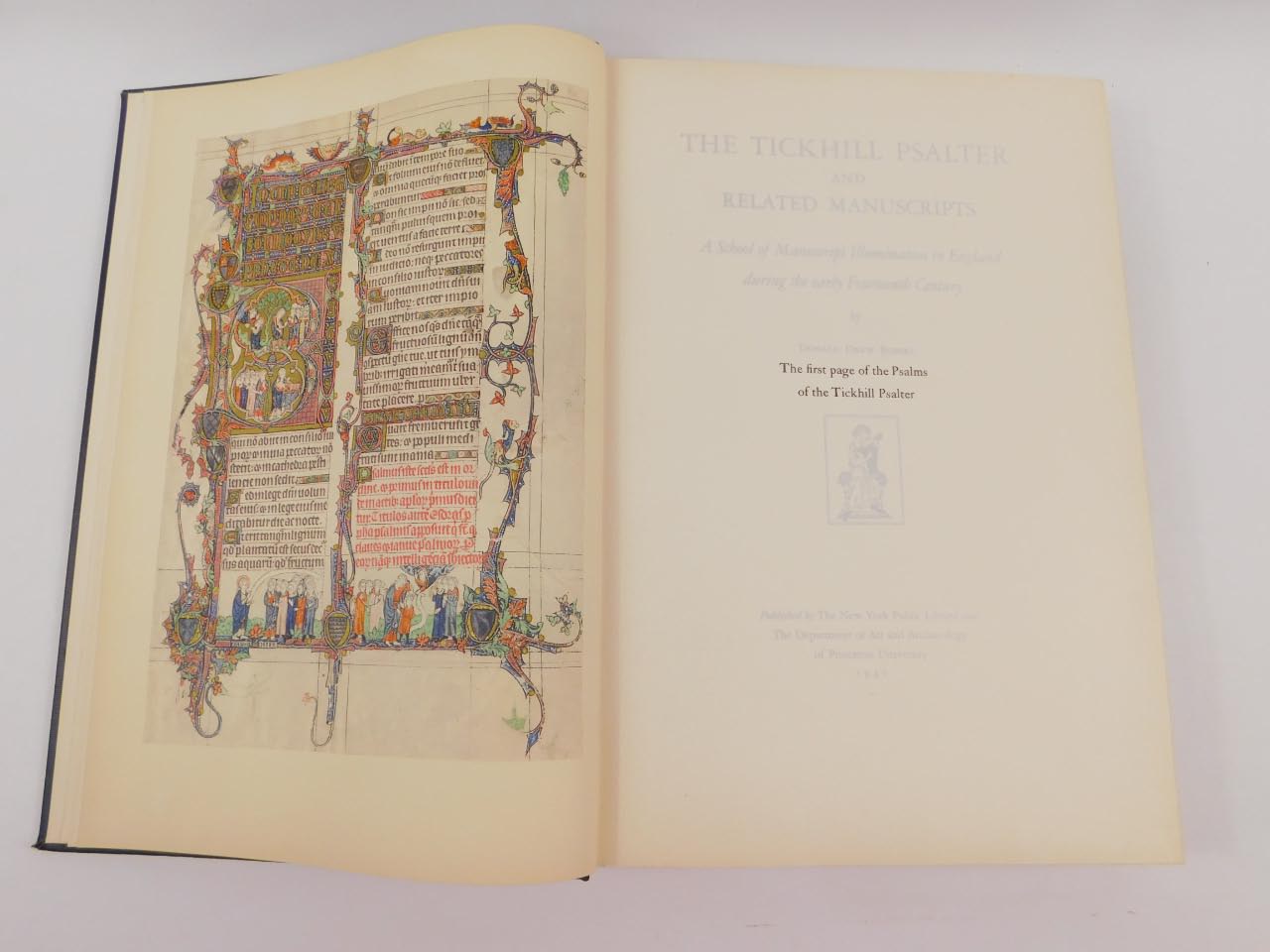 Donald Egbert. The Tickhill Psalter and Related Manuscripts, folio, gilt tooled black cloth, - Bild 2 aus 3