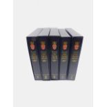 Royal Mail Stamp Albums QEII, five vols, circa 50% full, f.m.u., slip-cases present.