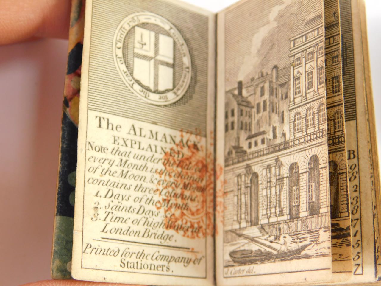 Miniature books.- A 1785 almanack, fine morocco binding with slip case, tooled in gilt; The Bijou - Bild 2 aus 5