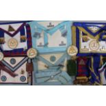 Various Masonic regalia, to include Lincolnshire badges, base metal medals, sash apron, various