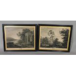 After Claude Lorrain (1600-1682). A pair of engravings entitled 'Morning' and 'Evening', engraved by