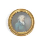 Early 19thC English School. Portrait of Charles Mortimer, in a half length pose wearing a blue