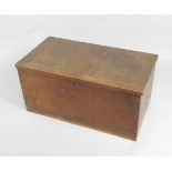 A 19thC oak chest, of plain form with a hinged lid, 84cm wide