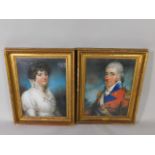 T Russell R.A. A pair of portraits of Colonel Hewley John Baines (1762-1830), in a half length