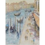 Eric Scotney (20thC). A view of Grand Canal Venice, watercolour, signed, 33cm x 25cm