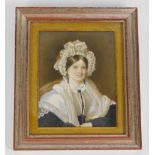 Charles Foot Taylor (early 19thC). Portrait of a lady. half length seated, miniature, attributed