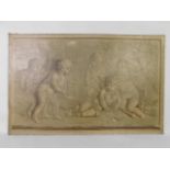 18th/19thC Italian School. A classical study of five cherubs in a landscape, en gris, oil on canvas,