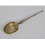 An Edward VII silver replica of the Coronation Anointing spoon, Birmingham 1901, 1.48oz.