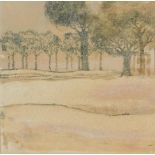 Early 20thC School. Winter landscape with trees, watercolour with body colour, indistinctly