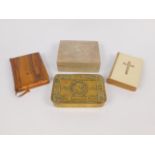 A shagreen rectangular box and winged cover, 12cm x 10cm x 4.5cm, together with a Princess Mary