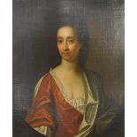 18thC English School. Portrait of Sarah Woolryce (1627-1710), wife of Sir John Hewley, in half