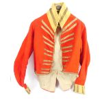 A 19thC York Volunteers red and yellow military dress tail coat.