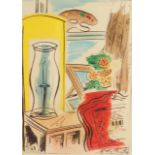 Le(Roy) Leveson Joseph Laurent de Mainstre (1894-1968). Study of an artists studio window, pen and