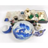 Victorian and later ceramics, glass covers, etc, (qty).