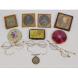 A Great War medal to Pte G Stamp, Lincolnshire Regt, 61117, pairs of gold or gilt rimmed spectacles,