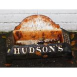 A Hudson's soap cast iron puppy water bowl 'Drink Puppy Drink'.