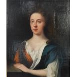 Early 18thC English School. Half length portrait of Sarah Woolryche, wife of J Hewley (1627-1710),