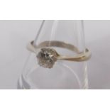 A diamond solitaire ring, set in white metal, stamped 18ct and platinum, approx 0.5cts, size Q, 2.