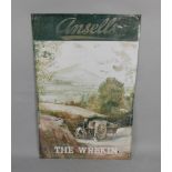 An Ansells 'The Wrekin' painted metal advertising sign, 112.5cm x 76cm.