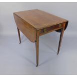 A George III inlaid mahogany Pembroke table, with cross banded border, 80cm, (AF).