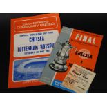 An FA Cup final football programme, Chelsea and Tottenham Hotspur, 20th May 1967, song sheet and