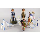 A collection of 20thC items, to include a seated Ukrainian porcelain figure of a lady, a figure of a